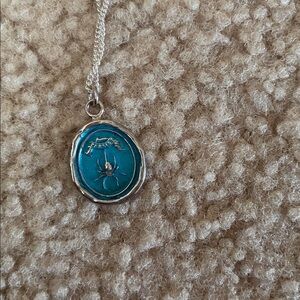 PYRRHA capri blue necklace, spider